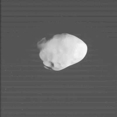 Telesto
Original caption:"N00041294.jpg was taken on October 11, 2005 and received on Earth October 12, 2005. The camera was pointing toward TELESTO, at approx. 11.408 Km away; the image was taken using the CL1 and CL2 filters. This image has not been validated or calibrated".
Parole chiave: Saturn's Moons - Telesto