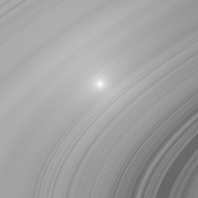 Opposition "Surge" on the B-Ring
Both images ("A" and "B" Ring) were taken in visible light with the Cassini spacecraft wide-angle camera on July 23, 2006 at a distance of approxi. 262.000 Km (about 163.000 miles) from Saturn. 
Image scale in the radial, or outward from Saturn, direction is roughly 13 Km (such as about 8 miles) per pixel. 


Parole chiave: Saturn's Rings - The "B" Ring