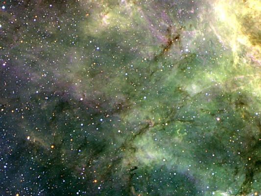 Inside the Large Magellanic Cloud: the "Tarantula Nebula"
"...Non mi importa che la mia opera venga letta ora, oggi, o dalla Posterità, fra mille e più di mille anni. 
Potrò tranquillamente aspettare un secolo i miei Lettori, poichè Dio stesso ha atteso un Osservatore per seimila anni. 
Il mio è un trionfo: ho rubato l'Aureo Segreto degli Egiziani ed ora, voglio abbandonarmi al mio Sacro Furore..."

Edgar Allan Poe - "Eureka"
Parole chiave: From Earth Images