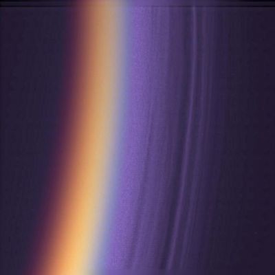 The many layers of Titan's Atmosphere
Caption NASA originale:"Cassini has found Titan's upper atmosphere to consist of a surprising number of layers of haze, as shown in this ultraviolet image of Titan's night side limb, colorized to look like true color. The many fine haze layers extend several hundred kilometers above the surface. Although this is a night side view, with only a thin crescent receiving direct sunlight, the haze layers are bright from light scattered through the atmosphere. The image was taken with the Cassini spacecraft narrow angle camera. About 12 distinct haze layers can be seen in this image, with a scale of 0.7 Km (0.43 miles) per pixel. The limb shown here is at about 10° south latitude, in the equatorial region".
Parole chiave: Titan's haze
