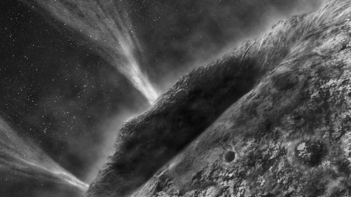 Comet Wild 2
This is an artist's concept depicting a view of comet Wild 2 as seen from NASA's Stardust spacecraft during its flyby of the comet on Jan. 2, 2004.
Parole chiave: Artistic Views of the Solar System