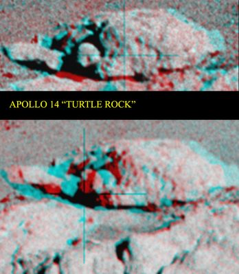 Turtle Rock (3D)
Un omaggio del Dr Alessio Feltri a coloro che, oltre a "guardare", riescono anche a "vedere"...Ed una 'dritta' ai più attenti: riuscite a vedere qualche similitudine (e, se "si", "dove") fra questa roccia e la pseudo-roccia Marziana le cui curiose fattezze sono state isolate ed immortalate da Spirit (prima) e dal Dr Feltri (poi), durante il Sol 443?

Non ci sono premi per chi indovina o vede: solo la soddisfazione di aver fatto un passo avanti nel cammino della comprensione. E questo non è poco, non credete?!?
Parole chiave: 3D Images
