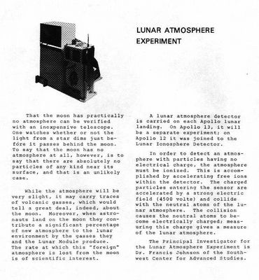 Lunar Atmosphere Experiment
nessun commento
Parole chiave: Apollo 13 Technical Files