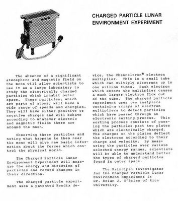 Charged Particle Lunar Environment Experiment
nessun commento
Parole chiave: Apollo 13 Technical Files