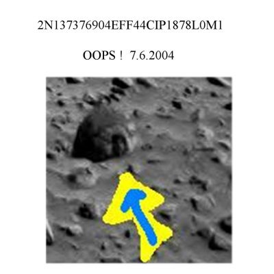 Look: what's inside that rock???
Ed ecco un altro capolavoro di acutezza visiva da parte del Sig. Roberto: chi o che cosa sbuca da quella roccia posta a pochi metri da Spirit? Si tratta di una semplice illusione ottica causata da una non superlativa risoluzione/definizione del frame oppure siamo davvero in presenza - come tante altre volte avevamo pensato e/o sospettato - di una roccia cava che mette in collegamento la fredda (a addirittura gelida) superficie di Marte con un mondo sotterraneo più accogliente e più "vivo"?
Parole chiave: NASA - Spirit - Controversial Image