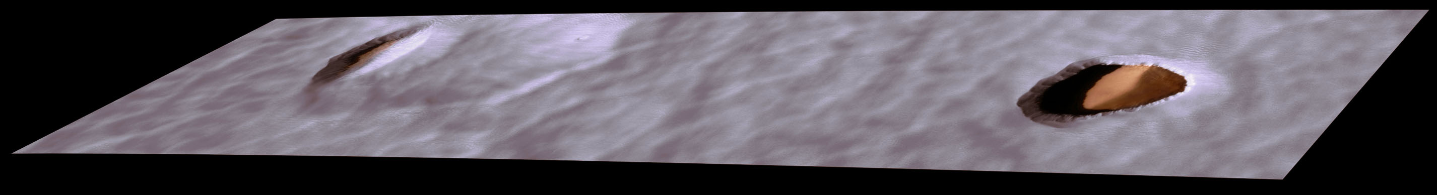 Extremely Unusually-looking Skylight and an "in fieri" Collapse Pit (Perspective View and False Colors - credits: Dr M. Faccin)
nessun commento
Parole chiave: Mars from orbit - Collapse Features - Pit