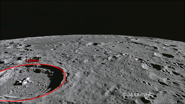 Some Lunar Geography from Kaguya: the South-Western side of the South Pole and Aitken Basin: Lyman Crater (FarSide)
Coord.: 64,8° South Lat. and 163,6° East Long.; Diam.: about 84 Km
Parole chiave: The Moon from orbit - Craters - Lyman