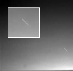 Another Streak in the Martian Sky (MER and Sol unknown)
Immagine apparentemente genuina ed il cui contenuto è chiaro: è una (delle tante) "Streak in the Martian Sky". Purtroppo non siamo in grado di dire con certezza a quale Sol si riferisca, né il Rover che ha effettuato la ripresa. E' comunque possibile che si tratti di un'immagine ottenuta dal MER Spirit durante il Sol 315.
Parole chiave: Martian Sky - possible Anomaly