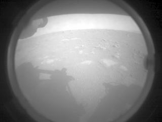 Sol 1 - First look at Jazero Crater
NASA's Mars Perseverance Rover acquired this image of the area in front of it using its onboard Front Left Hazard Avoidance Camera A. 
This image was acquired on Feb. 18, 2021 (Sol 0) at the Local Mean Solar Time of 15:53:58.
Parole chiave: Martian Panorama and Sky
