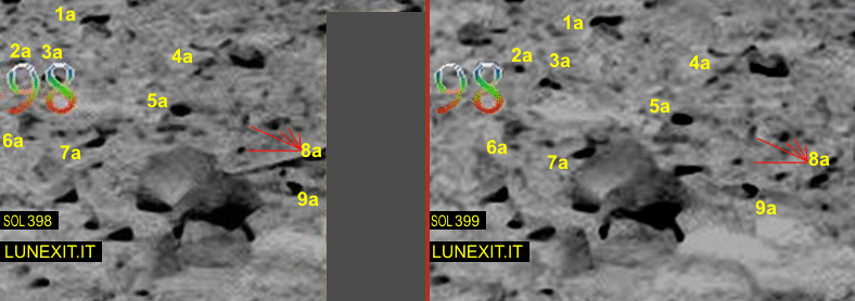 Points of View and Points of Reference - Soles 398 and 399 (a GIF-Movie by Giorgio Picciau - Lunexit Team)
"Est quadam prodire tenus, si non datur ultra"
Parole chiave: Martian Surface - Controversial - Possible Image-Tampering