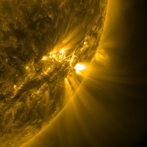 Intense Solar Activity on the Sun: Sunspot 1112 and Solar Flares
Image of Sunspot Region 1112 (dated October, 18. 2010) as it continues to rotate towards the South Eastern Rim of the Sun.
Parole chiave: The Sun from Space