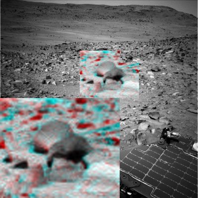 The "Martian Beaver" (by Dr M. Faccin)
Solo "rocce" e prospettive ingannevoli?!? Forse.

O forse no...
Parole chiave: Martian Surface - Extremely Unusual Surface Feature - The "Beaver"