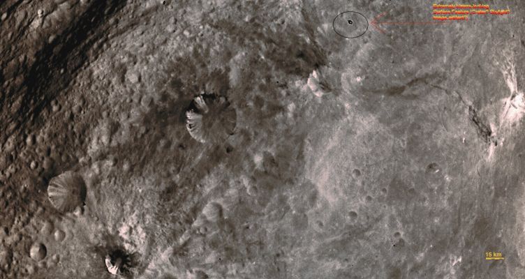 Bizarre-looking Surface Feature of 4-Vesta (Natural Colors; credits for the additional process. and color.: Dr Paolo C. Fienga - Lunar Explorer Italia) 
nessun commento
Parole chiave: Asteroids - 4-Vesta