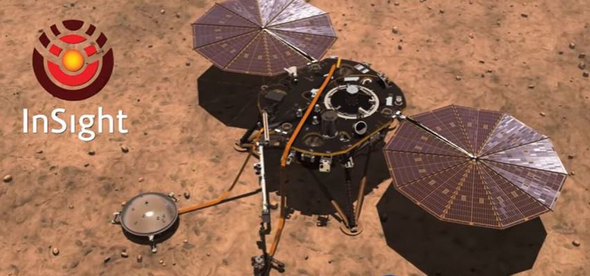 Here is the Lander!
InSight (acronym for "Interior Exploration using Seismic Investigations, Geodesy and Heat Transport"), is a Mars Lander designed to give the Red Planet its first thorough checkup. It is the first Outer Space Robotic Explorer to study in-depth the "inner space" of Mars: its crust, mantle, and core.

The "InSight" Lander uses cutting edge instruments, to delve deep beneath the Surface and seek the fingerprints of the processes that formed the terrestrial planets. 
It does so by measuring the Planet's "vital signs": its "pulse" (seismology), "temperature" (heat flow), and "reflexes" (such as: precision tracking). 

This Project is part of NASA's Discovery Program for highly focused science missions that ask critical questions related to the Solar System.
Parole chiave: Spacecrafts - InSight