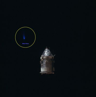 AS 14-66-9345 (HR) - Looking for the Blue Flare... (20)
Caption NASA:"View of the CSM Kitty Hawk from the LM Antares during rendezvous".

Parole chiave: Spacecrafts - Apollo 14 - CSM "Kitty Hawk"