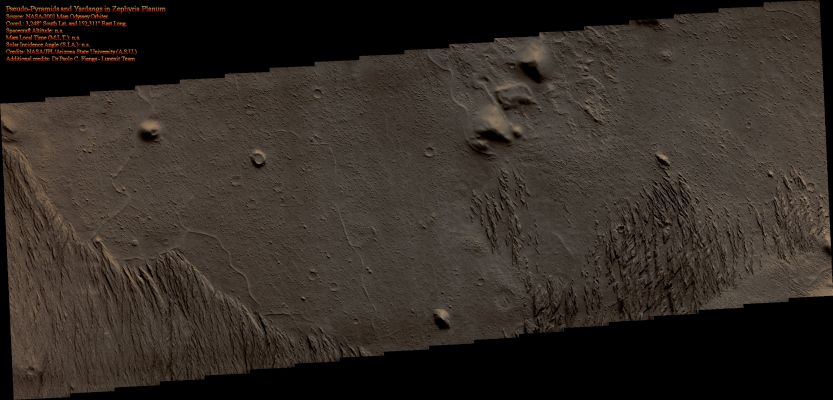 Pseudo-Pyramids and Yardangs in Zephyria Planum (Absolute Natural Colors; credits for the additional process. and color.: Dr Paolo C. Fienga - Lunexit Team)  
nessun commento
Parole chiave: Mars from orbit - Aeolian Features - Yardangs