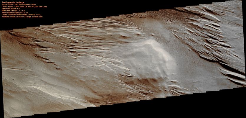 Peri-Equatorial Yardangs (Extremely Saturated Natural Colors; credits for the additional process. and color.: Dr Paolo C. Fienga - Lunexit Team)
nessun commento
Parole chiave: Mars from orbit - Aeolian Features - Yardangs