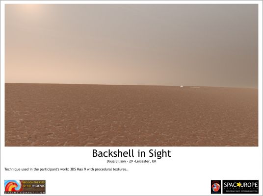 Backshell on Sight! (by Doug Ellison)
nessun commento
Parole chiave: Artistic Interpretations of Mars