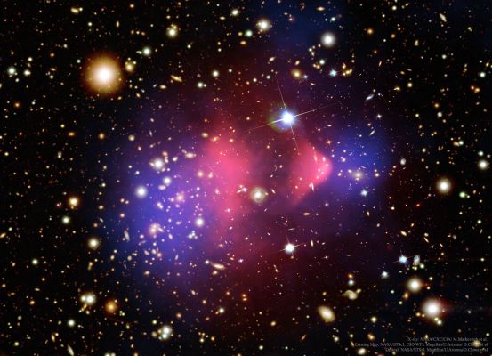 The Bullet Cluster (X-ray: NASA/CXC/CfA/ M. Markevitch et al.; Lensing Map: NASA/STScI; ESO WFI; Magellan/U.Arizona/ D.Clowe et al. Optical: NASA/STScI; Magellan/U.Arizona/D.Clowe et al.)
"If you never reveal yourself and speak-up your Truth, you'll probably be loved, but you wiill always remain a coward.

On the other hand, if you reveal yourself and shout out your Truth, you will surely be hated.

So, choose now how you want to be remembered...Choose now! If you dare!".

Paolo C. Fienga
Parole chiave: Reflections