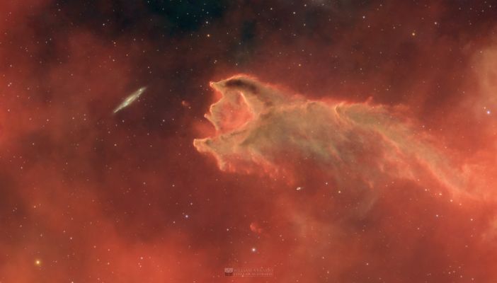 CG 4: The Globule and the Galaxy
"... I'm gonna eat you anyway. Star by star, if necessary, and no matter how long it will take me to finish..."
