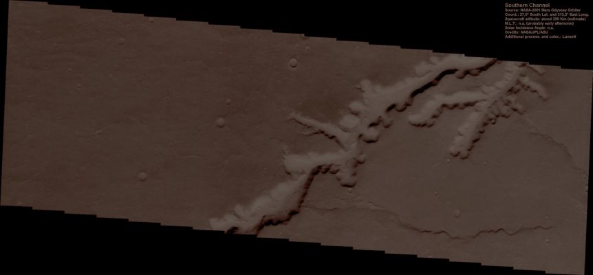 Southern Drainage Channel (Absolute Natural Colors; credits: Dr Paolo C. Fienga - Lunexit Team)
nessun commento
Parole chiave: Mars from orbit - Channels - Drainage Channel