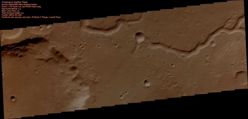 Sinuous Channel in Xanthe Terra (Natural Colors; credits for the additional process. and color.: Dr Paolo C. Fienga - Lunexit Team)
nessun commento
Parole chiave: Mars from orbit - Channels - Xanthe Terra