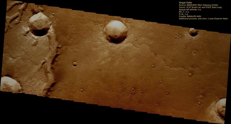 Nirgal Vallis (Enhanced Natural Colors; credits: Lunar Explorer Italia)
nessun commento
Parole chiave: Mars from orbit - Nirgal Vallis