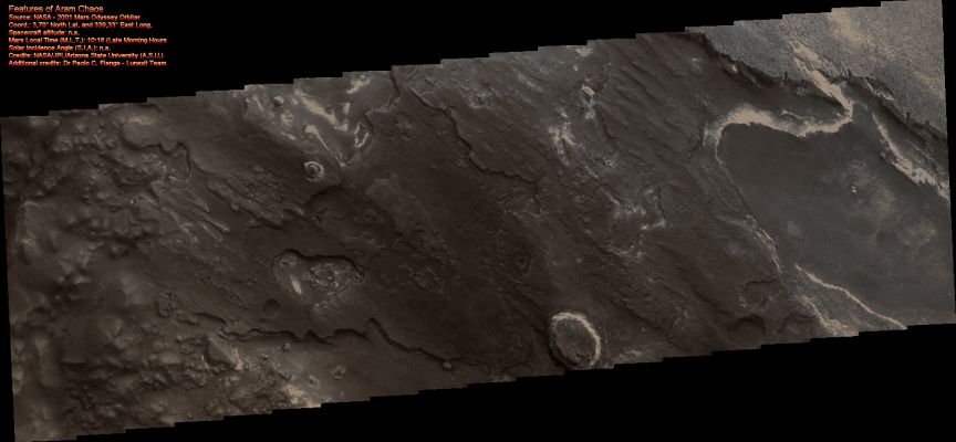 Aram Chaos (Enhanced Natural Colors; credits for the additional process. and color.: Dr Paolo C. Fienga - Lunexit Team)
nessun commento
Parole chiave: Mars from orbit - Chaotic Terrain - Aram Chaos