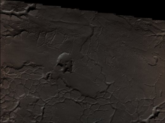 Chaotic Terrain in Elysium Planitia (2 - Absolute Natural Colors; credits for the additoonal process. and color.: Dr Paolo C. Fienga - Lunexit Team)
Image information: VIS instrument;
Latitude: - 0,8° North;
Longitude: 172,5° East;
Resolution: 18 meter/pixel. 
Parole chiave: Mars from orbit - Chaotic Terrain - Elysium Chaos