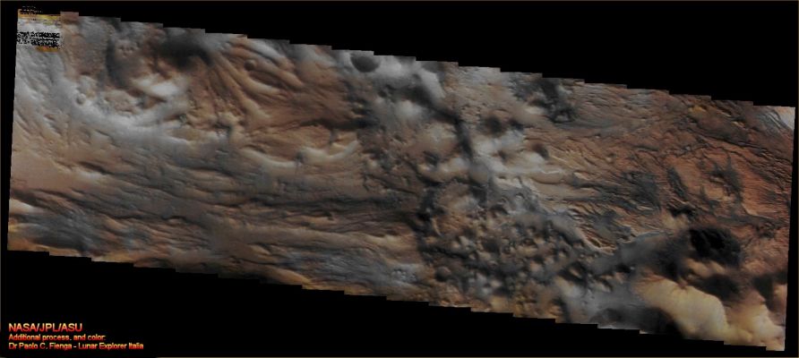 Features of Iani Chaos (Enhanced and Saturated Absolute Natural Colors; credits for the additional process. and color.: Dr Paolo C. Fienga - Lunexit Team) 
nessun commento
Parole chiave: Mars from orbit - Chaotic Terrain - Iani Chaos