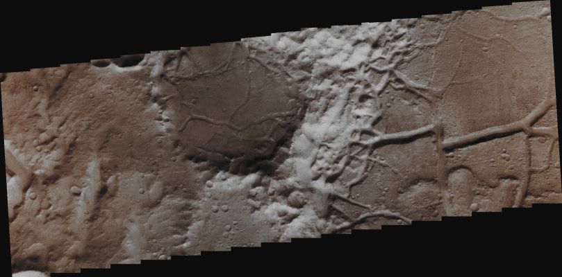 Chaotic Terrain in Margaritifer Terra (Slightly Saturated Absolute Natural Colors; credits for the additoonal process. and color.: Dr Paolo C. Fienga - Lunexit Team)
Orbit Number: 43456 
Latitude: 18,596° South 
Longitude: 333,761° East 
Instrument: VIS 
Captured: October, 1st, 2011
Mars Local Time (M.L.T.): 09:54 (Morning Hours)


Parole chiave: Mars from orbit - Chaotic Terrain - Margaritifer Chaos