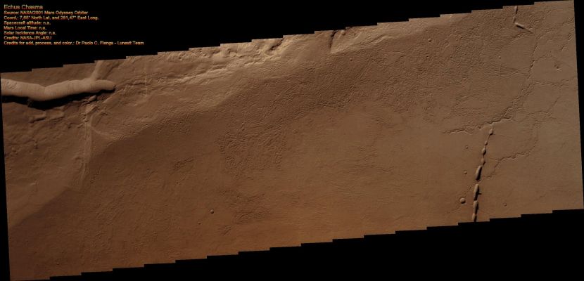 Echus Chasma (Enhanced Natural Colors; credits for the additional process. and color.: Dr Paolo C. Fienga - Lunexit Team)
nessun commento
Parole chiave: Mars from orbit - Collapse Features - Echus Chasma Region