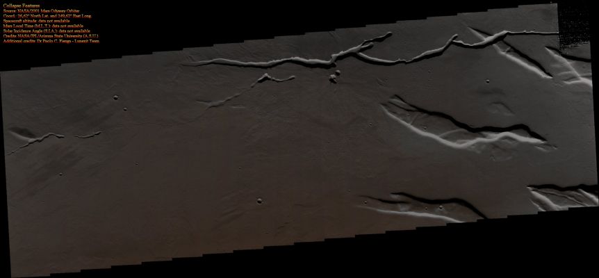 Collapse Features near Alba Mons (Absolute Natural Colors; credits for the additional process. and color.: Dr Paolo C. Fienga - Lunexit Team)
nessun commento
Parole chiave: Mars from orbit - Collapse Features - Proximities of Alba Mons
