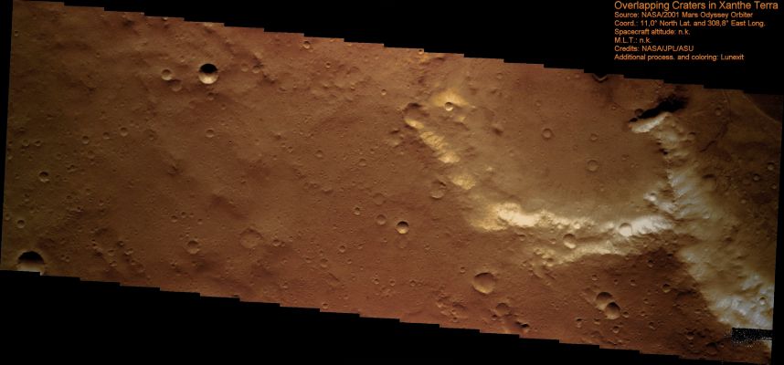Surface Features in Xanthe Terra (Enhanced Natural Colors; credits for the additional process. and color.: Dr Paolo C. Fienga - Lunexit Team)
nessun commento
Parole chiave: Mars from orbit - Collapse Features - Xanthe Terra Region