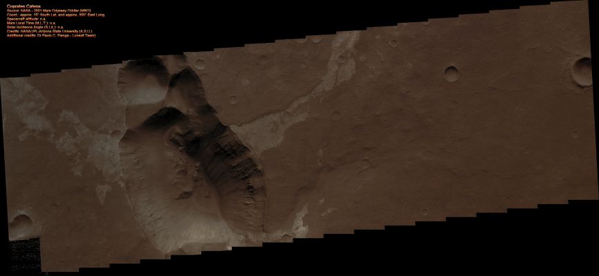 Features of Coprates Catena (Natural Colors; credits for the additional process. and color.: Dr Paolo C. Fienga - Lunar Explorer Italia)
nessun commento
Parole chiave: Mars from orbit - Coprates Catena