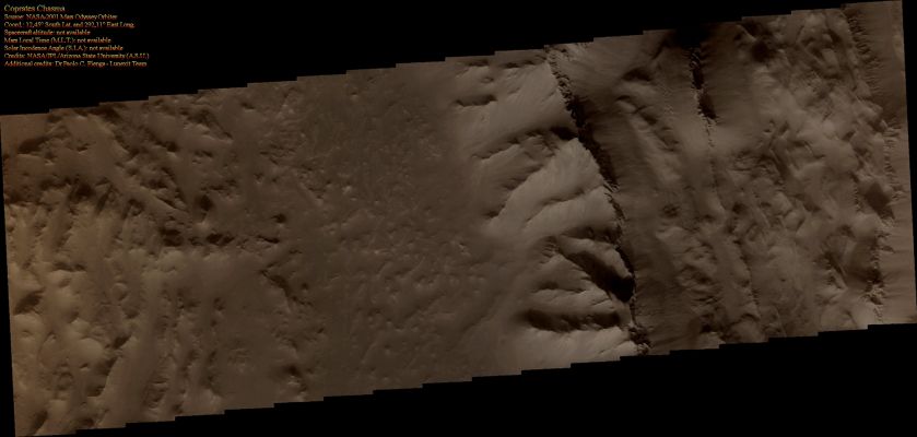 Features of Coprates Chasma (Natural Colors; credits for the additional process. and color.: Dr Paolo C. Fienga - Lunexit Team)
nessun commento
Parole chiave: Mars from orbit - Coprates Chasma Region