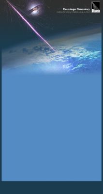 Cosmic Rays
Where do Cosmic Rays come from? A major step toward answering this century old question may have just come in from the Auger Observatory Project, the world's premier Cosmic Ray Observatory. That high energy fundamental particles are barreling through the Universe has been known for about a century. 
Because ultra high energy cosmic rays are so rare and because their extrapolated directions are so imprecise, no progenitor objects have ever been unambiguously implied. New results from Auger, however, indicate that 12 of 15 ultra high energy cosmic rays have sky directions statistically consistent with the positions of nearby active galactic nuclei. These galactic centers are already known to emit great amounts of light and are likely powered by large Black Holes. The Auger results also indicate that the highest energy cosmic rays are protons, since the electric charge of higher energy nuclei would force the Milky Way Galaxy's magnetic field to deflect and effectively erase progenitor source direction. 
Parole chiave: Artistic Images