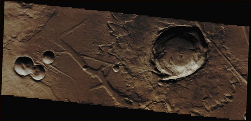 Canala Crater and Surroundings (Enhanced and Sharpened Natural Colors; credits for the additional process. and color.: Dr Paolo C. Fienga - Lunexit Team)
Orbit Number: 44281 
Latitude: 24,139° North 
Longitude: 279,958° East 
Instrument: VIS 
Captured: December, 8th, 2011
Mars Local Solar Time: 09:17 (Morning Hours)


Parole chiave: Mars from orbit - Craters - Canala Crater