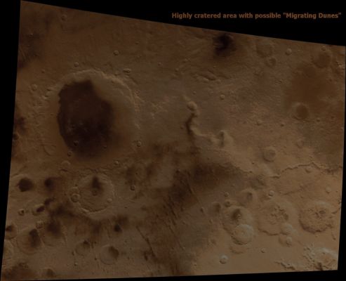 Heavily Cratered Region and Candidate Migrating Dunefields (Natural Colors; credits for the additional process. and color.: Dr Paolo C. Fienga - Lunexit Team)
nessun commento
Parole chiave: Mars from orbit - Craters - Unnamed Crater Field