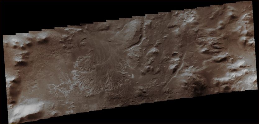 Features of Eberswalde Crater (Absolute Natural Colors; credits for the additional process. and color.: Dr Paolo C. Fienga - Lunexit Team)
Orbit Number: 44018 
Latitude: 23,94° South 
Longitude: 326,37° East 
Instrument: VIS 
Captured: November, 16th, 2011
Mars Local Time (M.L.T.): 16:00 (Middle Afternoon)
Parole chiave: Mars from orbit - Craters - Eberswalde Crater
