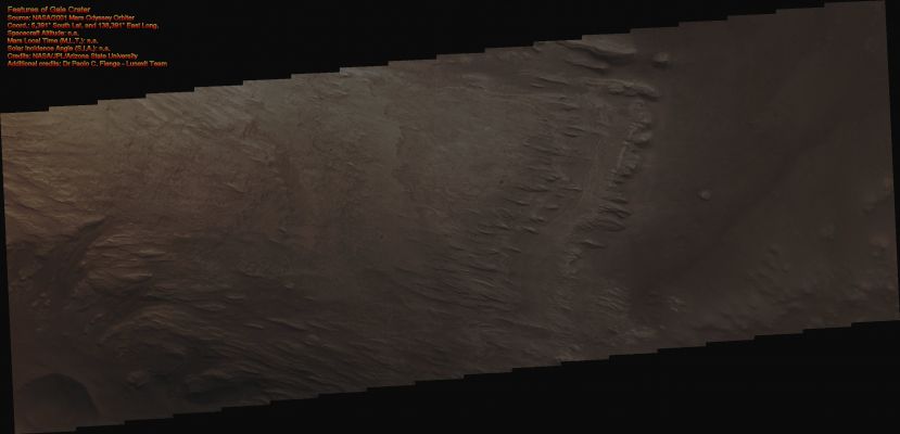 Features of Gale Crater (Absolute Natural Colors; credits for the additional process. and color.: Dr Paolo C. Fienga - Lunexit Team)
nessun commento
Parole chiave: Mars from orbit - Craters - Gale Crater