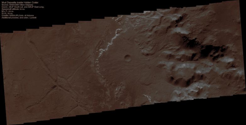 Holden Crater (Absolute Natural Colors; credits for the additional process. and color.: Dr Paolo C. Fienga - Lunexit Team)
nessun commento
Parole chiave: Mars from orbit - Craters - Holden Crater