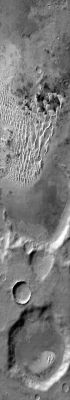 Dunes inside Kaiser Crater (Daytime IR)
Coord.: 47,5° South Lat. and 19,6° East Long.
Parole chiave: Mars from orbit - Craters - Kaiser Crater