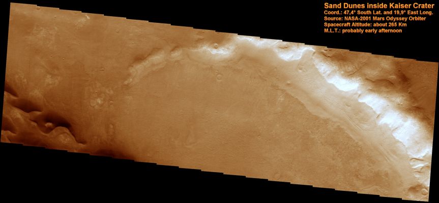 Features of Kaiser Crater (Saturated Natural Colors; credits for the additional process. and color.: Dr Paolo C. Fienga - Lunexit Team)
nessun commento
Parole chiave: Mars from orbit - Craters - Kaiser Crater - inside
