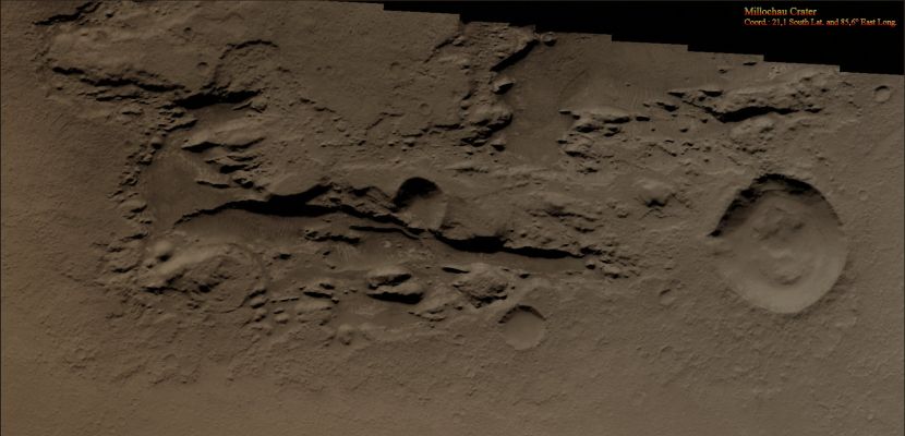 The Floor of Millochau Crrater (Absolute Natural Colors; credits for the additonal process. and color.: Dr Paolo C. Fienga - Lunexit Team)
nessun commento
Parole chiave: Mars from orbit - Craters - Millochau Crater