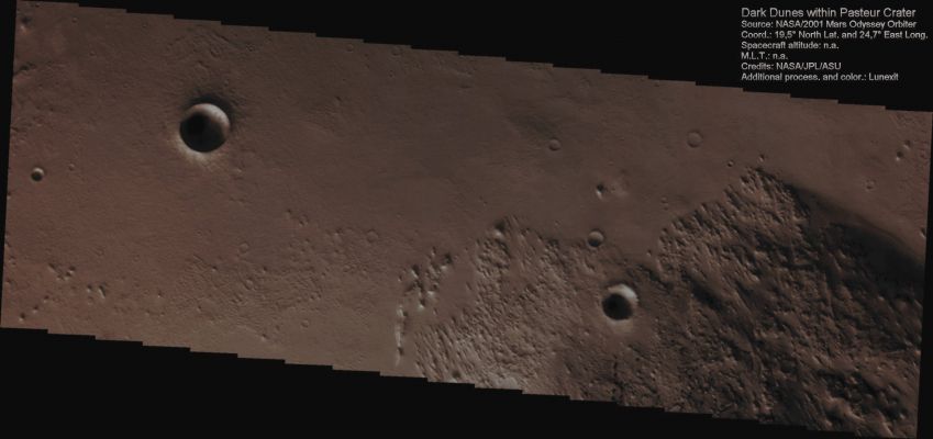 Features of Pasteur Crater (Absolute Natural Colors; credits for the additional process. and color: Dr Paolo C. Fienga - Lunexit Team)
nessun commento
Parole chiave: Mars from orbit - Craters - Pasteur Crater