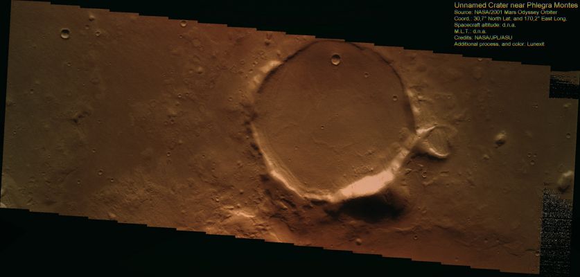 Unnamed Crater near Phlegra Montes (Darkened and Enhanced Natural Colors; credits for the additional process. and color.: Dr Paolo C. Fienga - Lunexit Team)
nessun commento
Parole chiave: Mars from orbit - Craters - Unnamed Crater near Phlegra Montes