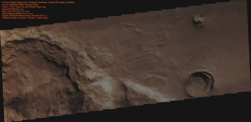 Unnamed Crater with Landslide (Absolute Natural Colors; credits for the additional process. and color.: Dr Paolo C. Fienga - Lunexit Team)
nessun commento
Parole chiave: Mars from orbit - Craters - Unnamed Crater with Landslide
