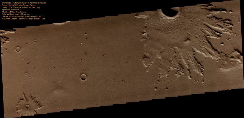 Unnamed "Pedestal Crater" in Amazonis Planitia (Natural Colors; credits for the additional process. and color.: Dr Paolo C. Fienga - Lunexit Team)
nessun commento
Parole chiave: Mars from orbit - Craters - Unnamed Crater with Pedestal