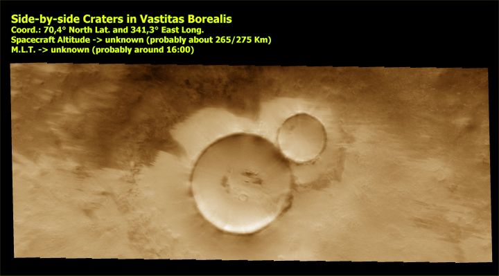 Side-by-Side (Enhanced and Saturated Natural Colors; credits for the additional process. and color.: Dr Paolo C. Fienga - Lunexit Team)
nessun commento
Parole chiave: Mars from orbit - Craters